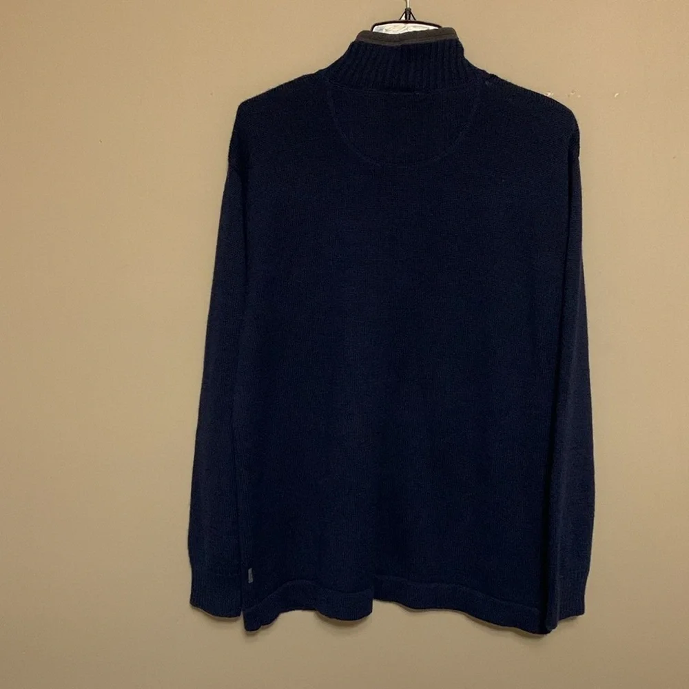 The North Face Men's A5 Series NavyPull-Over Quarter-Zip Cotton Sweater Large